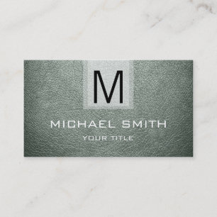 Leather Textured Monogram Business Card