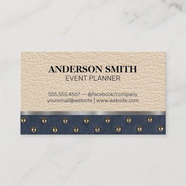 Leather | Upholstery Decorative | Metallic Trim Business Card (Front)