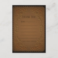Leather Western West Cowboy Birthday Thank You