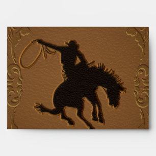 Leather Western Wild West Cowboy Birthday Party Envelopes