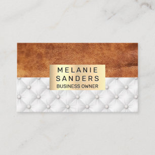 Leather   White Upholster   Gold Business Card