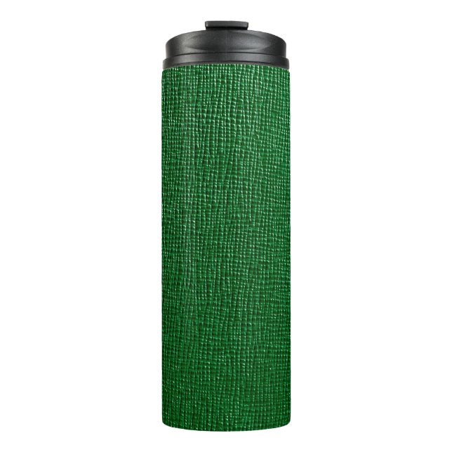 Leather with abstract pattern in green colour. Abs Thermal Tumbler (Front)