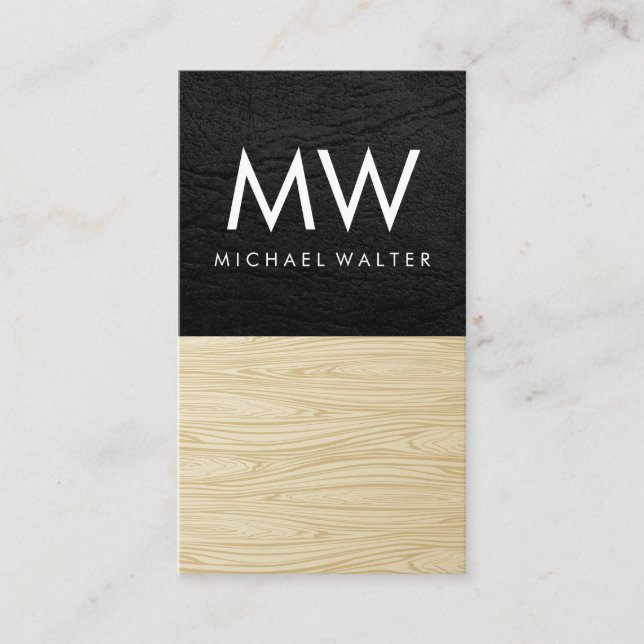 Leather | Wood Business Card (Front)