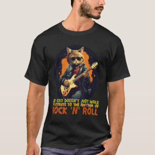 Leatherback Jacket Cat with Sunglasses and electri T-Shirt