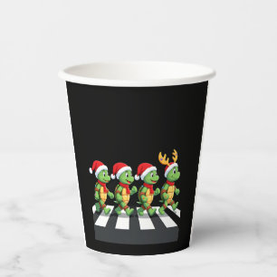 Leatherback Sea Turtle Crossing Road Xmas T-Shirt Paper Cups