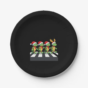 Leatherback Sea Turtle Crossing Road Xmas T-Shirt Paper Plate