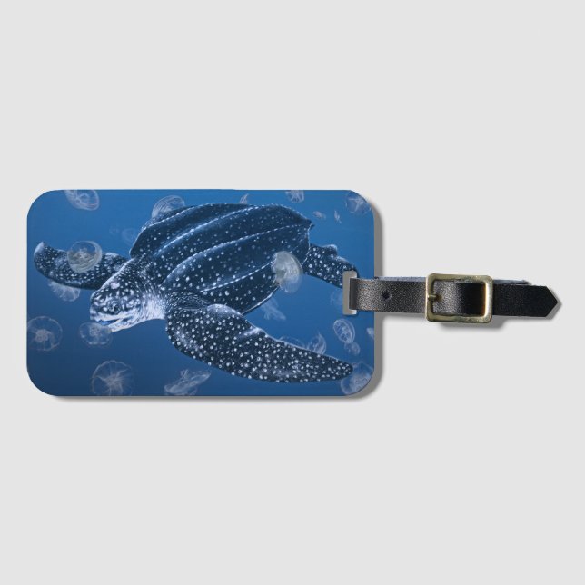 Leatherback Sea Turtle Luggage Tag (Front Horizontal)