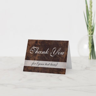 LeatherLook Brown/White Executive Thank You Custom Card