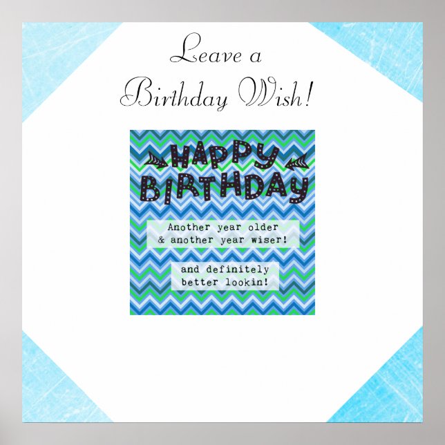 Leave a Birthday Wish Personalised Poster (Front)