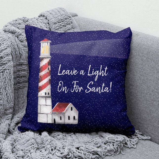 Leave a Light on for Santa Nautical Christmas Cushion (Creator Uploaded)