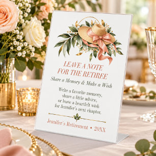 Leave a Note Retirement Memories Wishes Advice Pedestal Sign