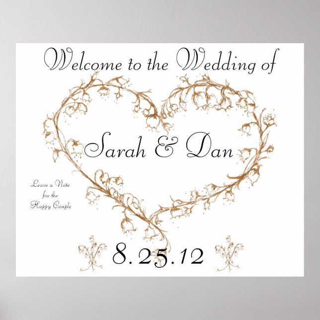 leave a note wedding poster (Front)