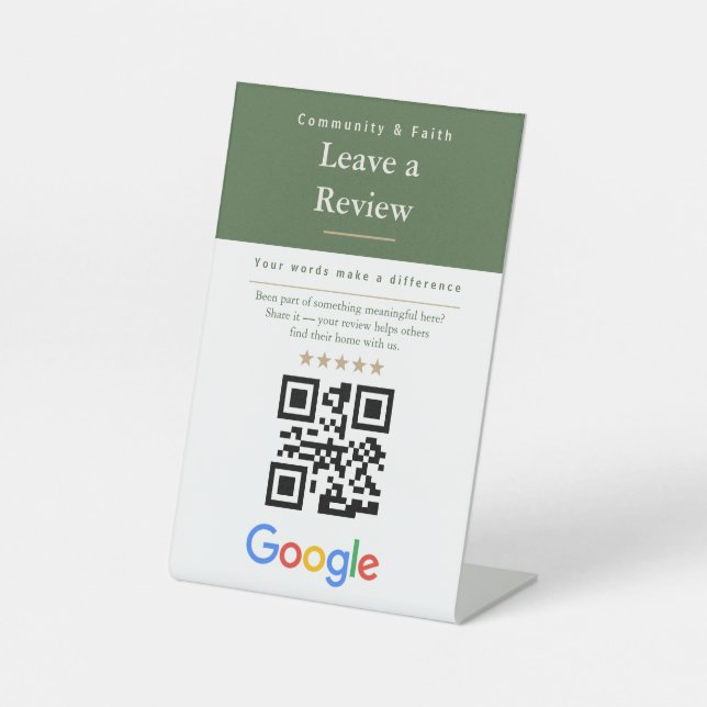 Leave a Review QR Code Sign | Google Review | Chur (Front)