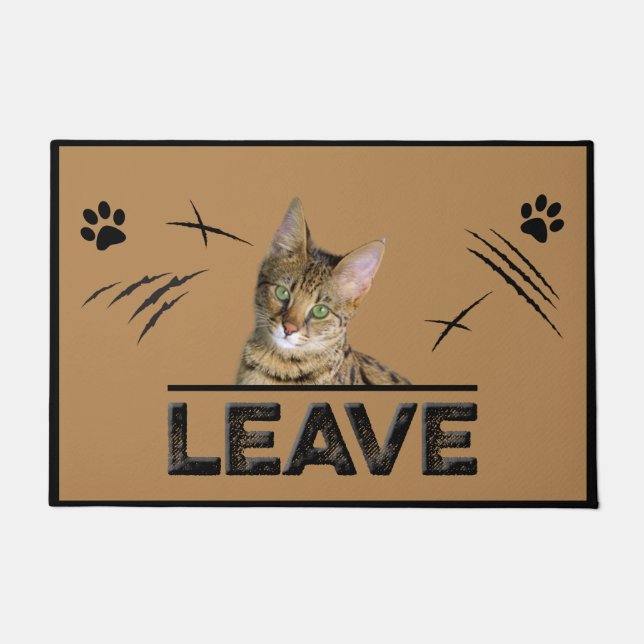 Leave Cat Doormat, Pet Lover Gift, Home leave Doormat (Front)