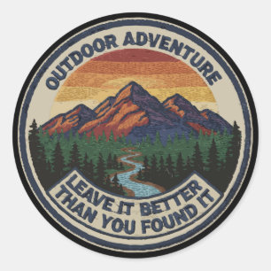 Leave It Better Vintage Outdoor Adventure Mountain Classic Round Sticker