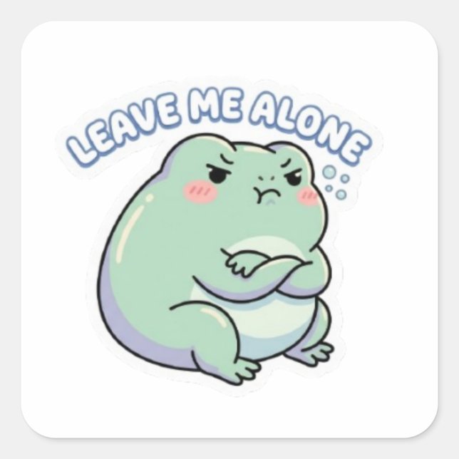 Leave Me Alone Frog Sticker Cute Angry Frog Meme K (Front)