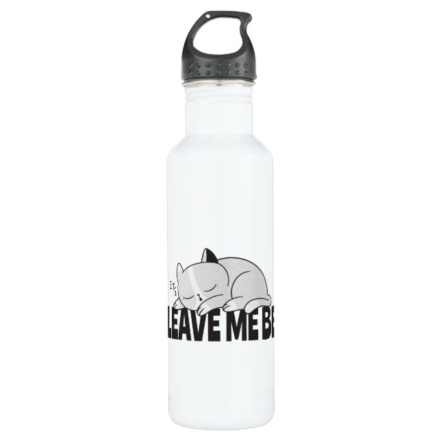 Leave me be Lazy sleeping cat 710 Ml Water Bottle (Front)