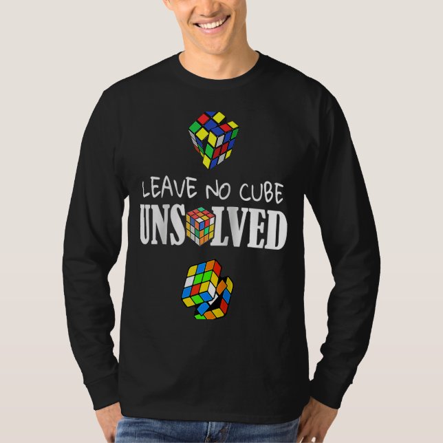 Leave No Cube Unsolved Speed Cubing Math Raglan T-Shirt (Front)