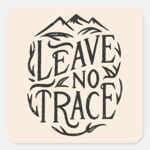 Leave no trace camping square sticker