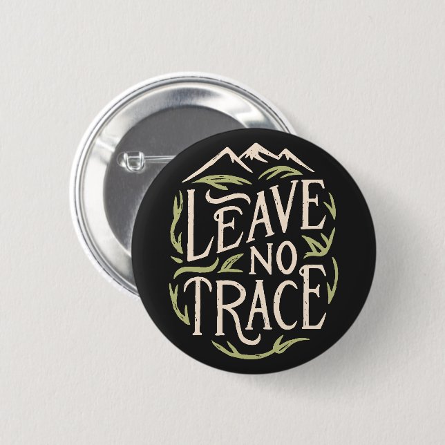 Leave no trace hiking 6 cm round badge (Front & Back)