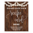 Leave Recipe Card Here Western Bridal Shower Sign