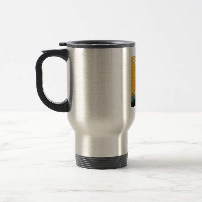 Leave the road, take the trails. travel mug (Left)