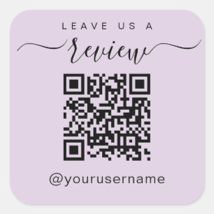 Leave Us A Review Business QR Code Social media Square Sticker