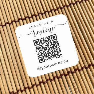 Leave Us A Review Business QR Code Social media Square Sticker