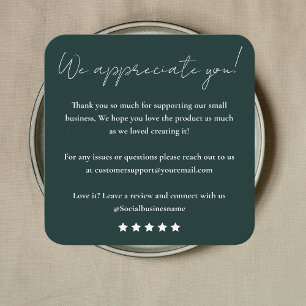 Leave Us A Review Customer Feedback Thank You Square Business Card