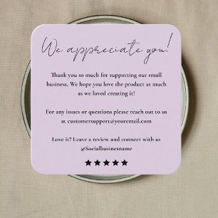 Leave Us A Review Customer Feedback Thank You Square Business Card