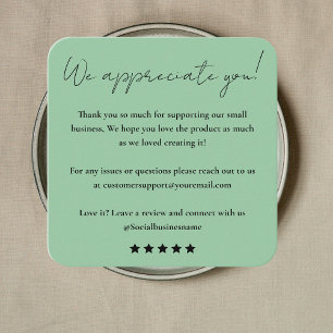 Leave Us A Review   Customer Feedback   Thank You Square Business Card