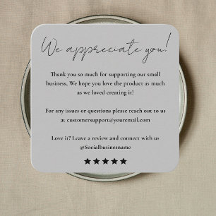 Leave Us A Review   Customer Feedback   Thank You Square Business Card