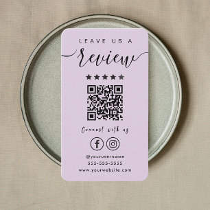 Leave Us A Review Instagram Facebook QR Code Business Card