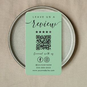 Leave Us A Review Instagram Facebook QR Code Business Card