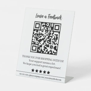 Leave Us A Review QR Code Business Display Sign in