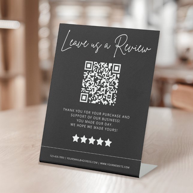 Leave Us A Review QR Code Business Pedestal Sign (Creator Uploaded)