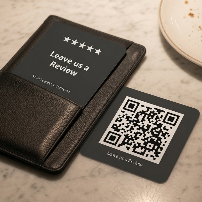 Leave Us a Review QR Code Custom Google Review  Square Business Card (Creator Uploaded)