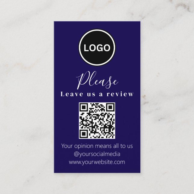 Leave us a review | QR code Modern Business Card (Front)