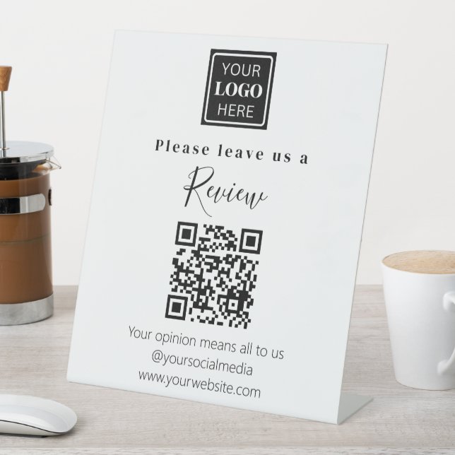 Leave us a review QR code Modern  Pedestal Sign (In SItu)