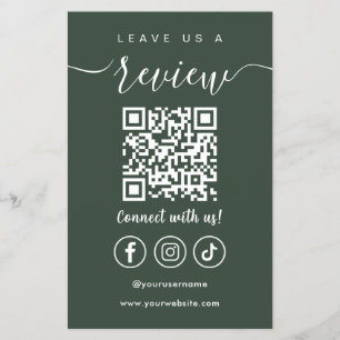 Leave Us A Review Qr Code Social Media Logo Flyer