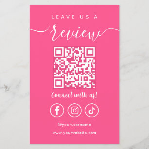 Leave Us A Review Qr Code Social Media Logo Flyer