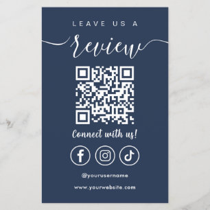 Leave Us A Review Qr Code Social Media Logo Flyer