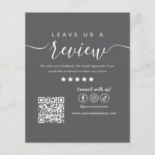 Leave Us A Review Social Media Logo Dark Grey Flyer