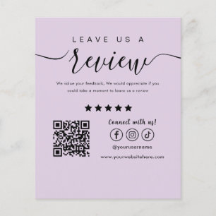 Leave Us A Review Social Media Logo Trendy Purple Flyer