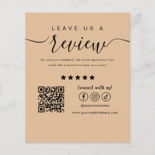 Leave Us A Review Social Media Logo Trendy Rustic Flyer
