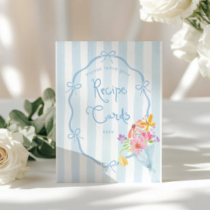 Leave your recipe card here Blue Floral Market Poster