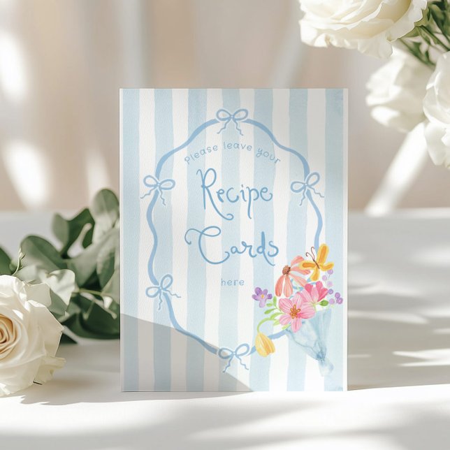 Leave your recipe card here Blue Floral Market Poster (Creator Uploaded)