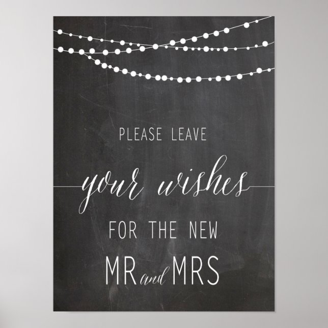 Leave your wishes Wedding sign | Calligraphy (Front)