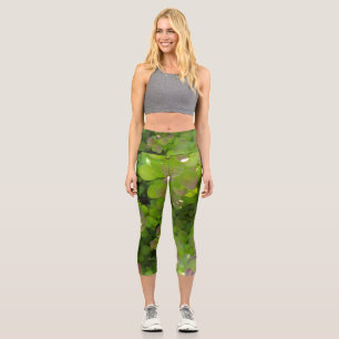"Leaved Abyss" Capri Leggings