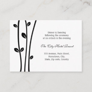 Leaved Black Branches Reception Enclosure Card